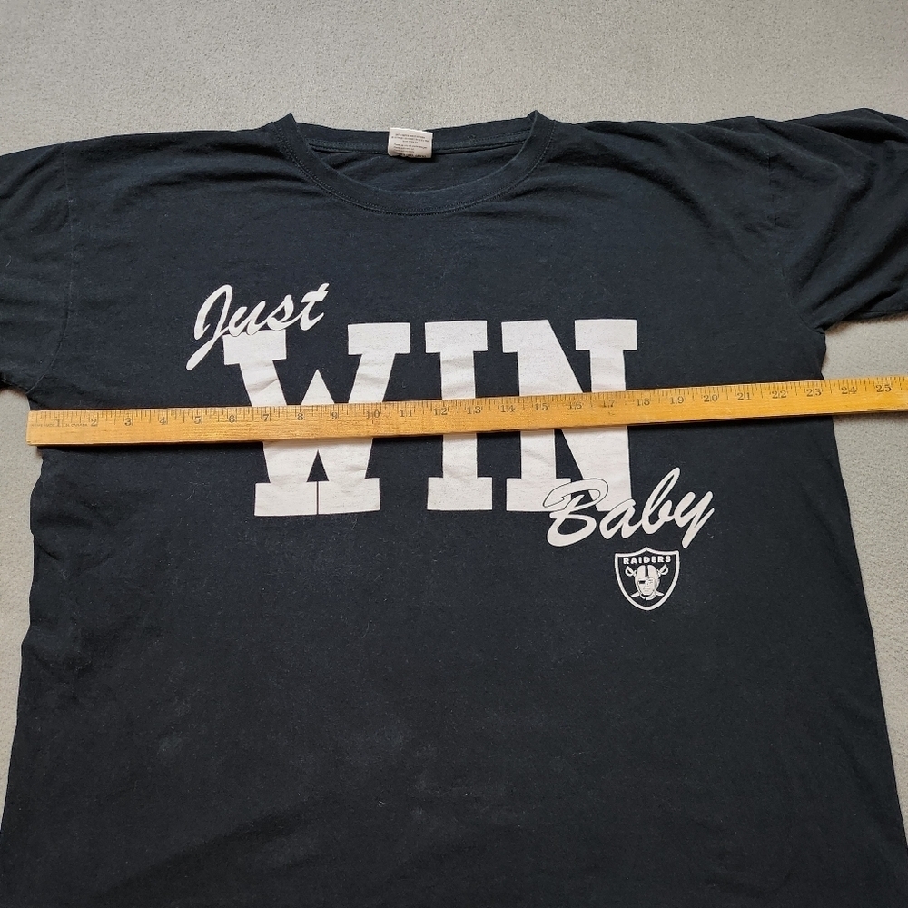 Vtg Raiders "Just Win Baby" NFL Graphic T-Shirt XL - Picture 7 of 8